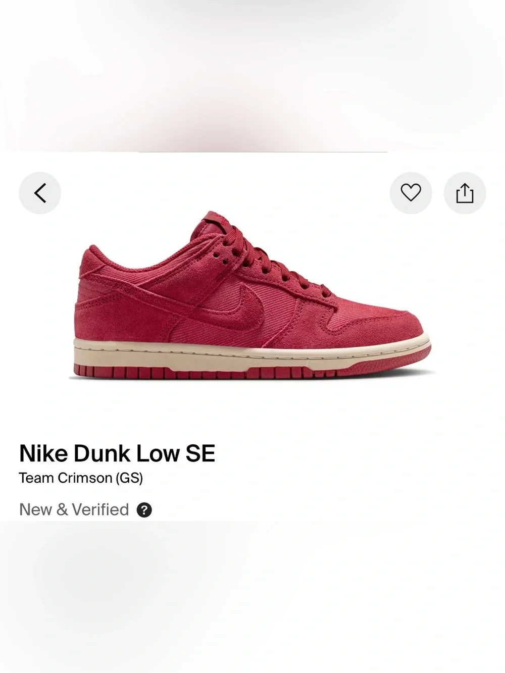 Nike Kids Low-Top Skate Shoe in Deep Red